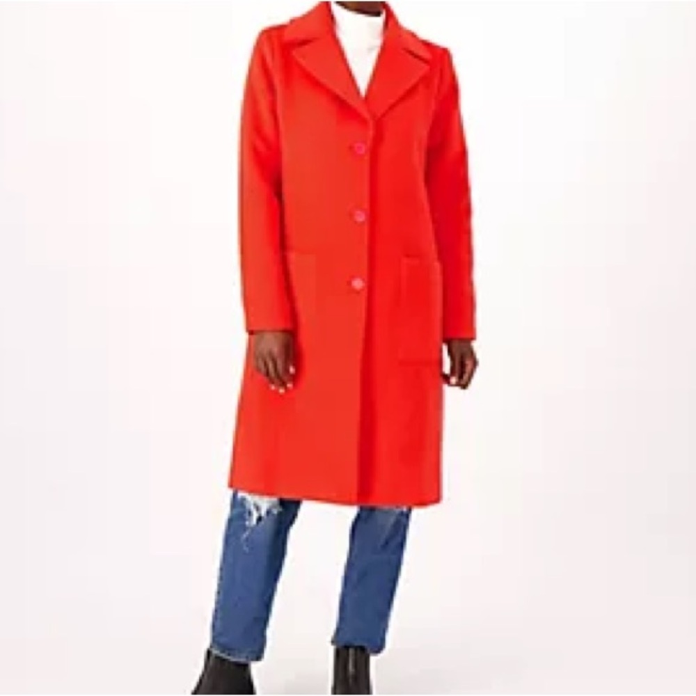 Candace Cameron Burr Red “Cherry” button front jacket. Size Small. Like New!
